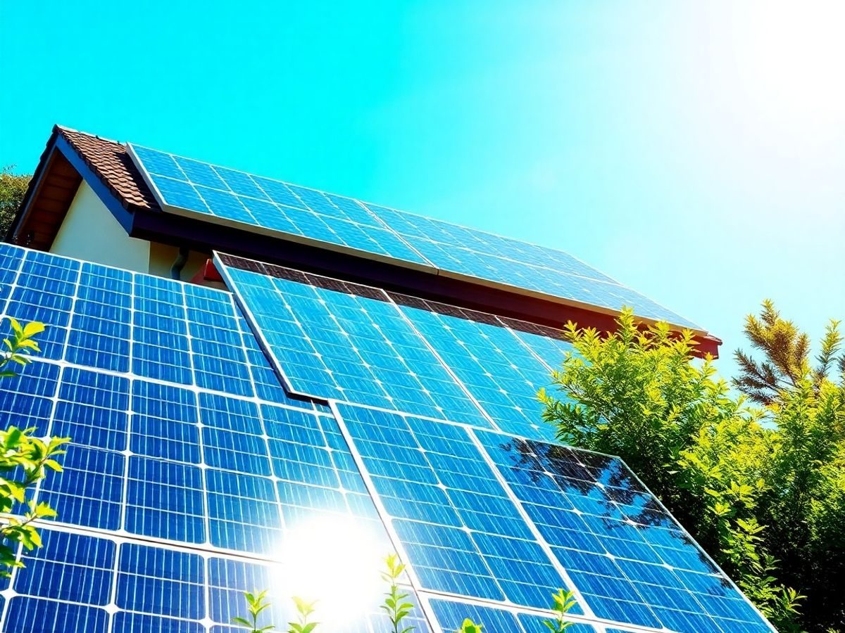 Panouri solare pe o casă modernă în natură.